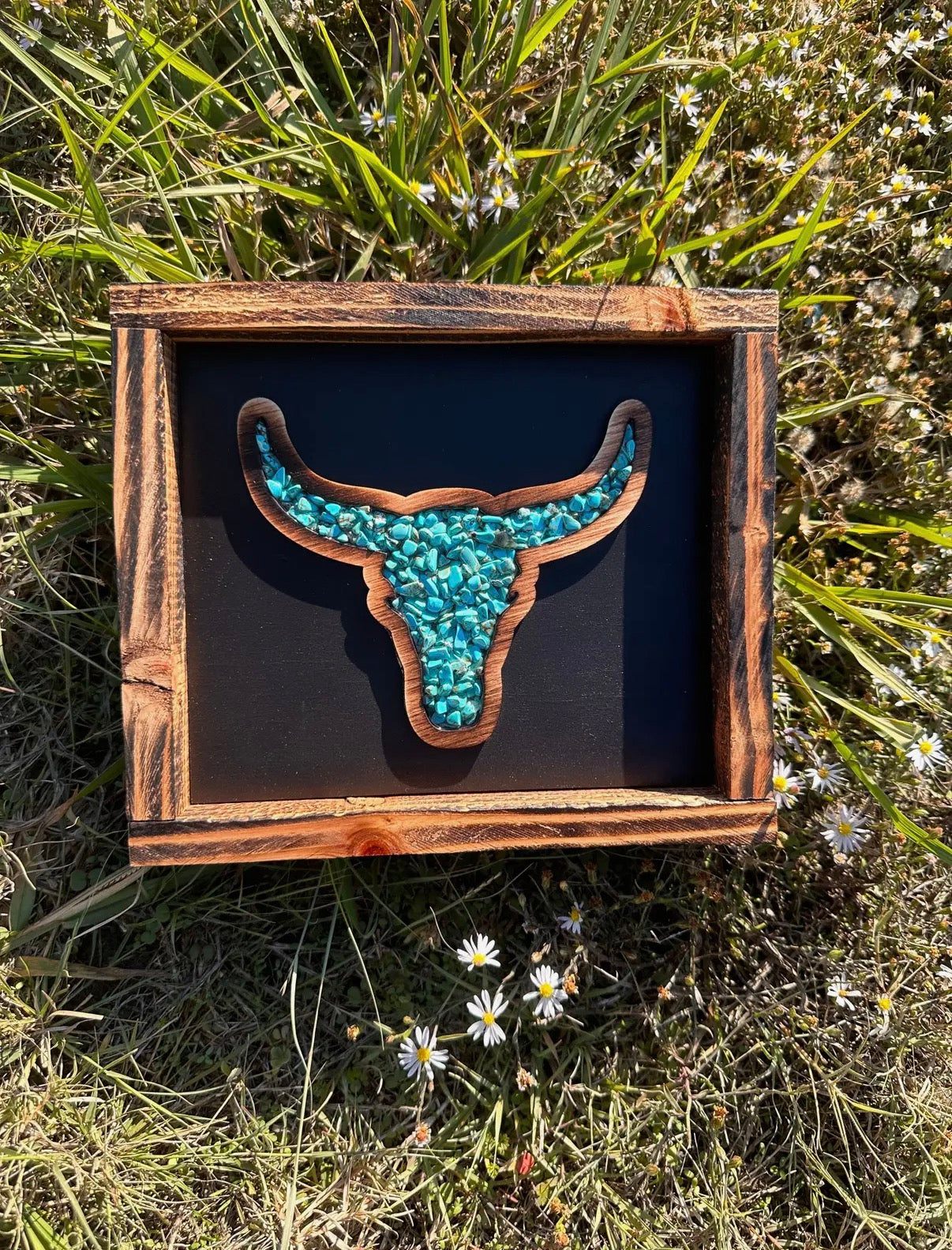 Small Turquoise Bullskull- Sign