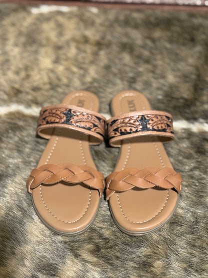 Diamond Ridge Sandals- Black & Brown
