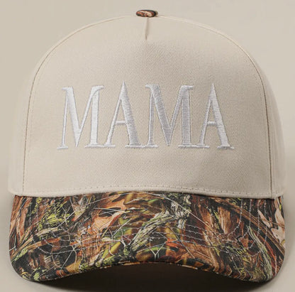 Mama Trucker Hat- White & Camo