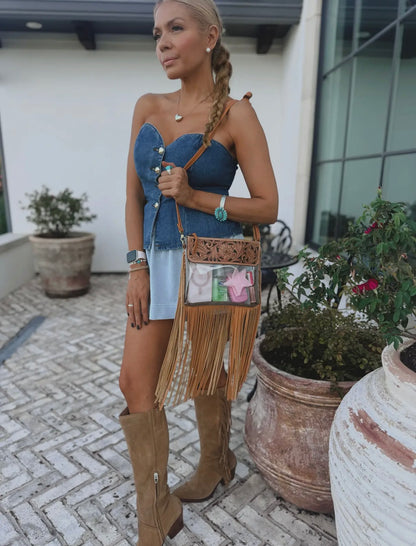 Hand Tooled Cross-Body Purse