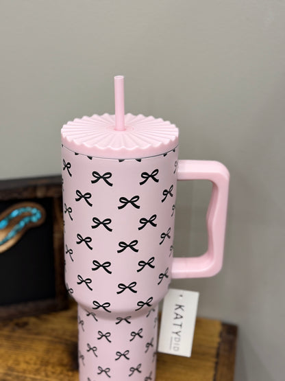 Black & Pink Mini Coquette Bow Tumbler