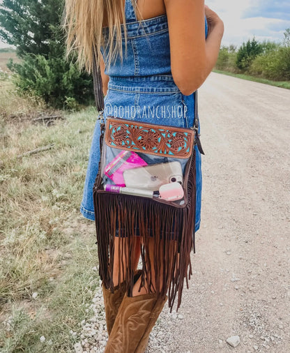 Hand Tooled Cross-Body Purse