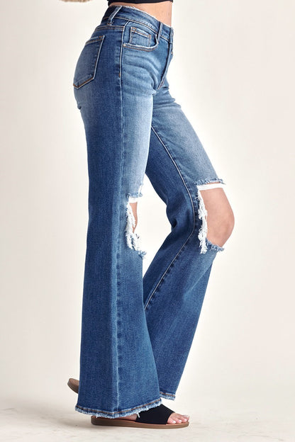 Risen Mid-Rise Distressed Jeans