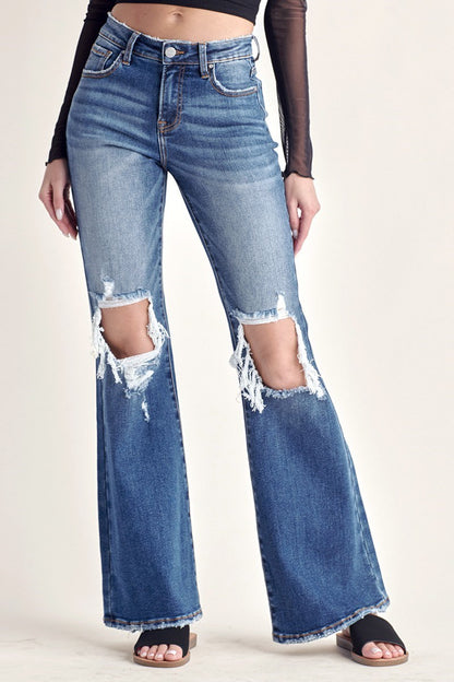 Risen Mid-Rise Distressed Jeans